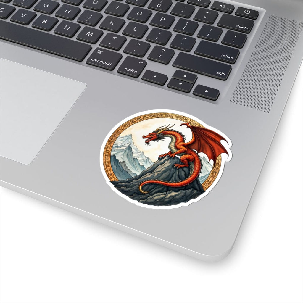 Printify Paper products 3" × 3" / White Frostfire - Dragons & Magic Kiss-Cut Stickers