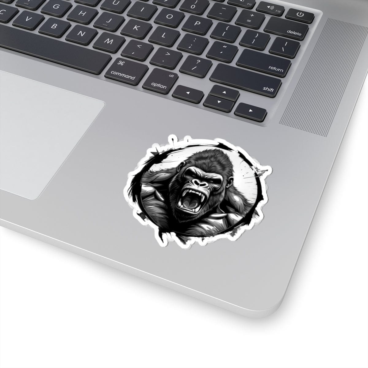 Printify Paper products 3" × 3" / White Gorilla Head - Wild & Fierce Kiss-Cut Stickers