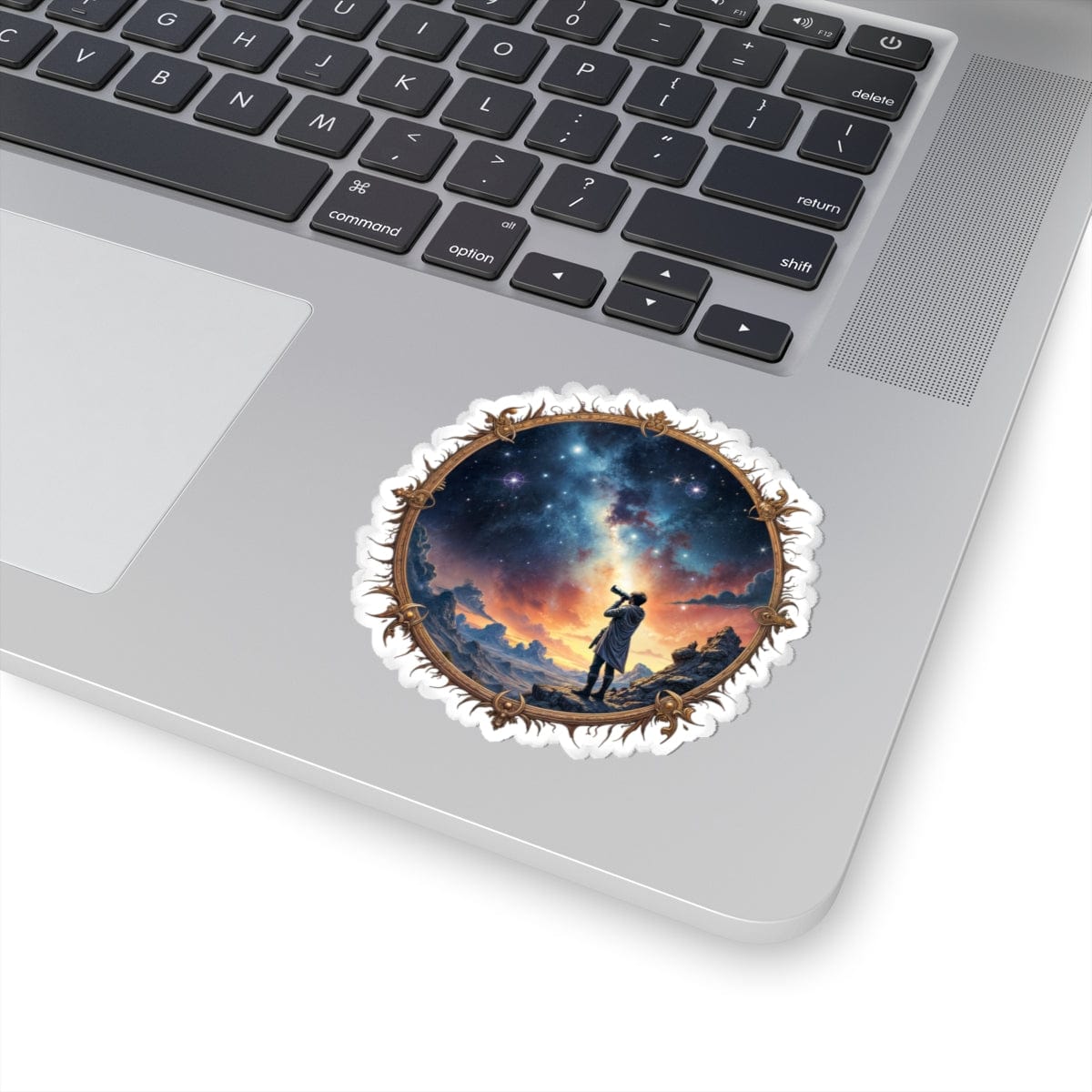 Printify Paper products 3" × 3" / White I Choose to Believe - UFO & Cosmic Kiss-Cut Stickers