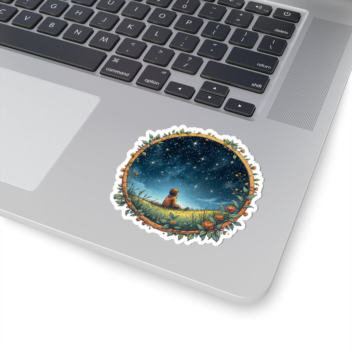 Printify Paper products 3" × 3" / White Keep Your Eyes on the Skies - UFO & Cosmic Kiss-Cut Stickers