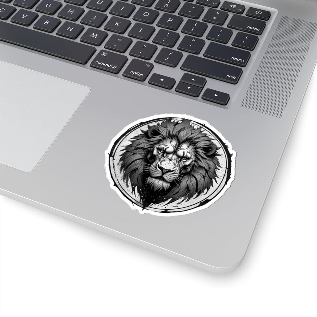 Printify Paper products 3" × 3" / White Lion Head - Wild & Fierce Kiss-Cut Stickers