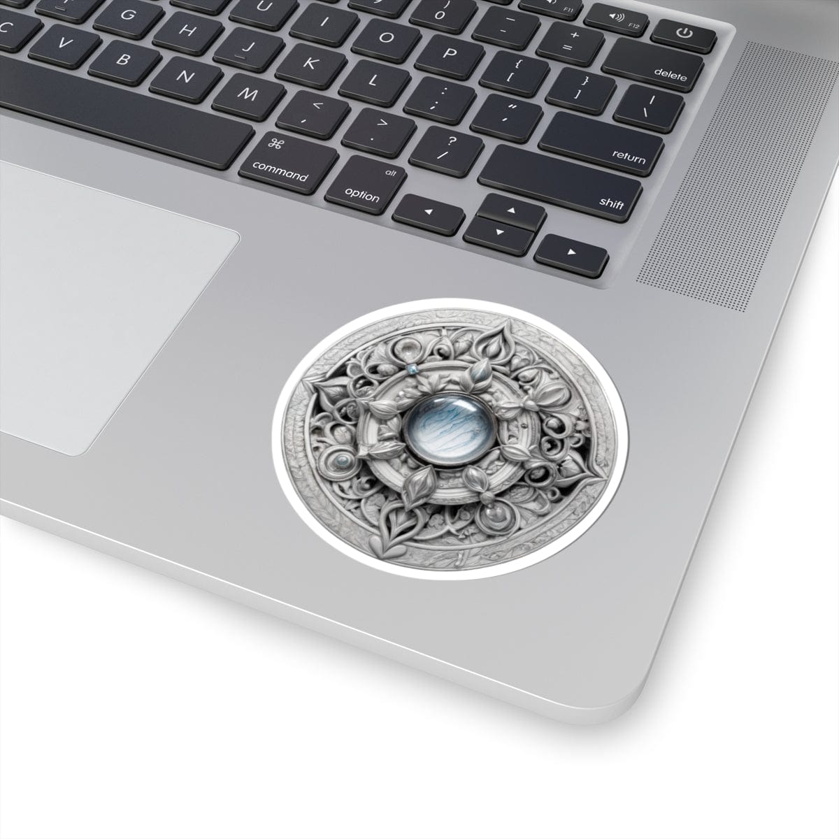 Printify Paper products 3" × 3" / White Moonstone - Crystals & Gemstones Kiss-Cut Stickers