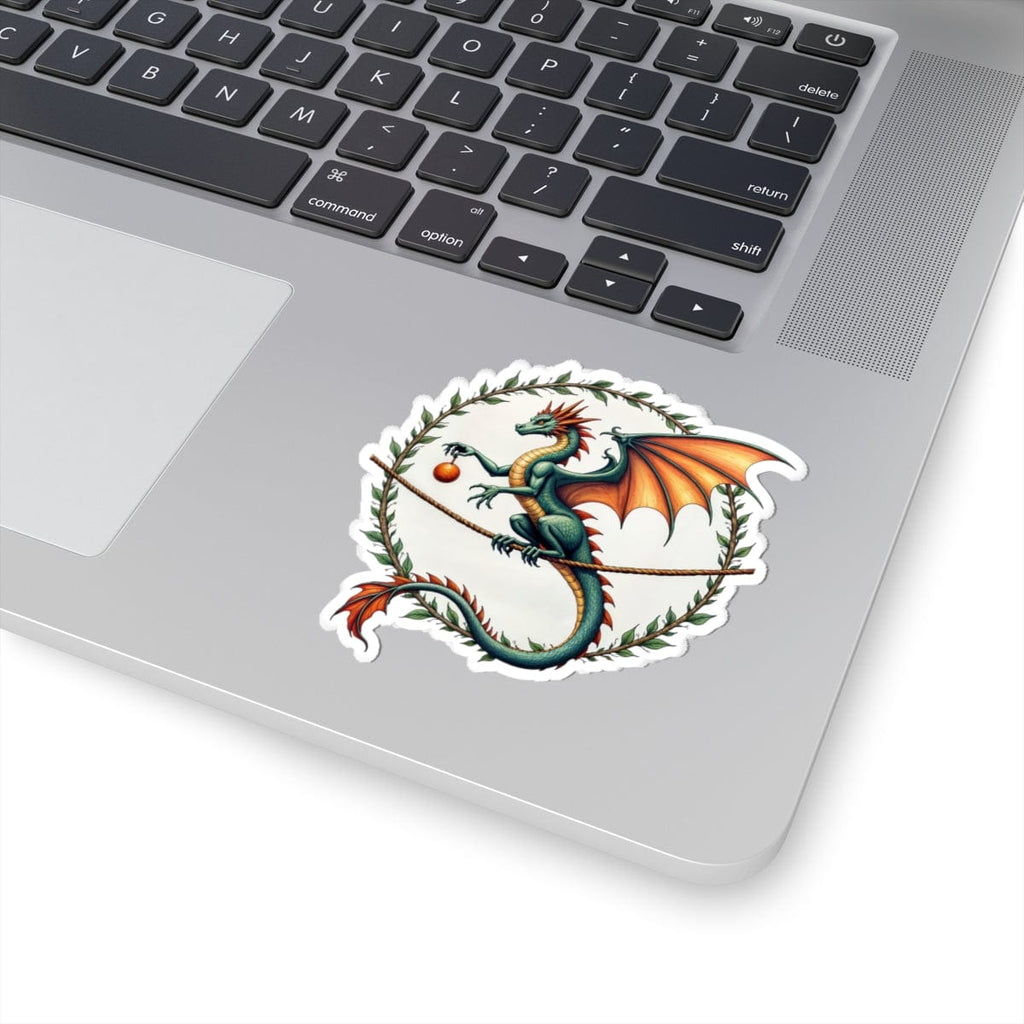 Printify Paper products 3" × 3" / White Pixieweave - Dragons & Magic Kiss-Cut Stickers