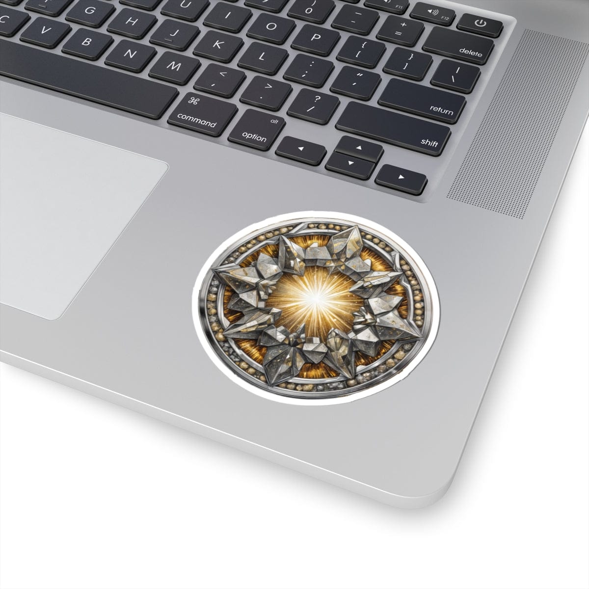 Printify Paper products 3" × 3" / White Pyrite - Crystals & Gemstones Kiss-Cut Stickers