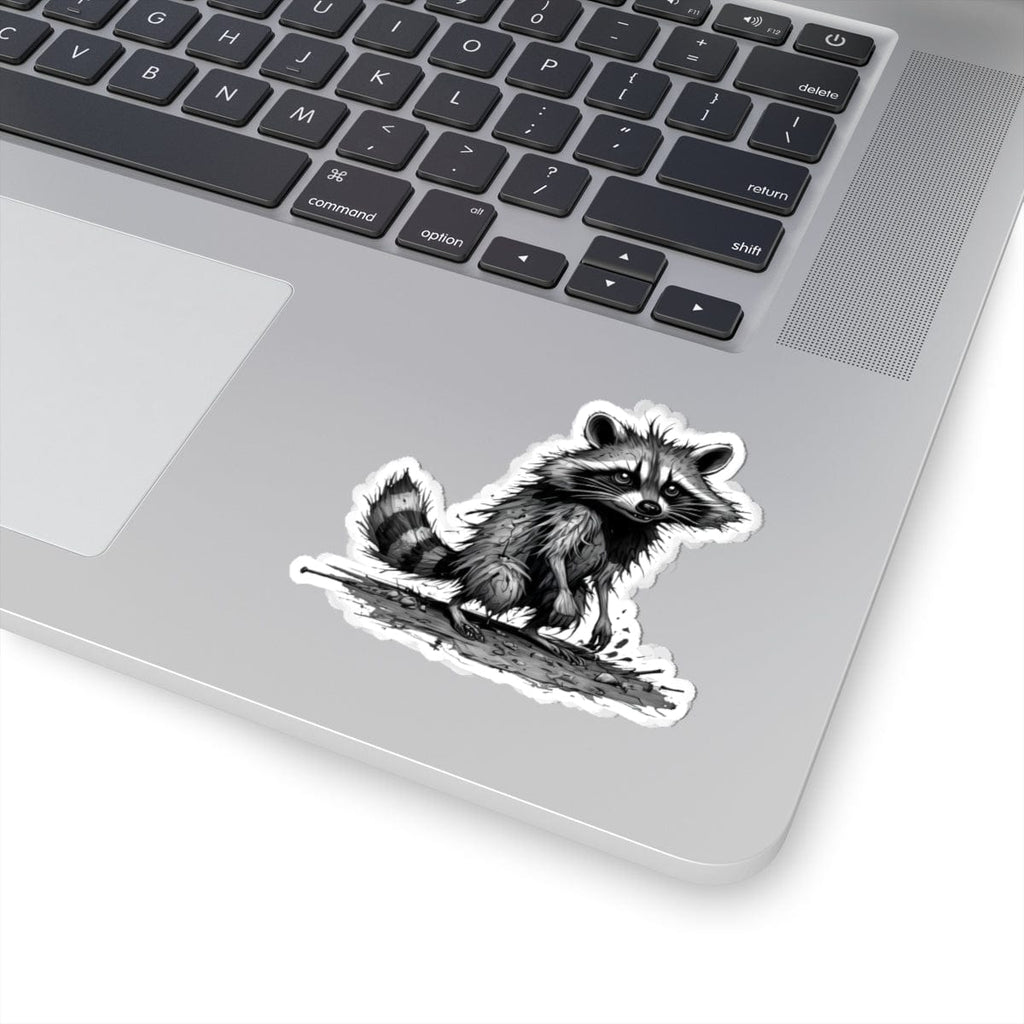 Printify Paper products 3" × 3" / White Raccoon I'm Fine - Everything's Fine Kiss-Cut Stickers