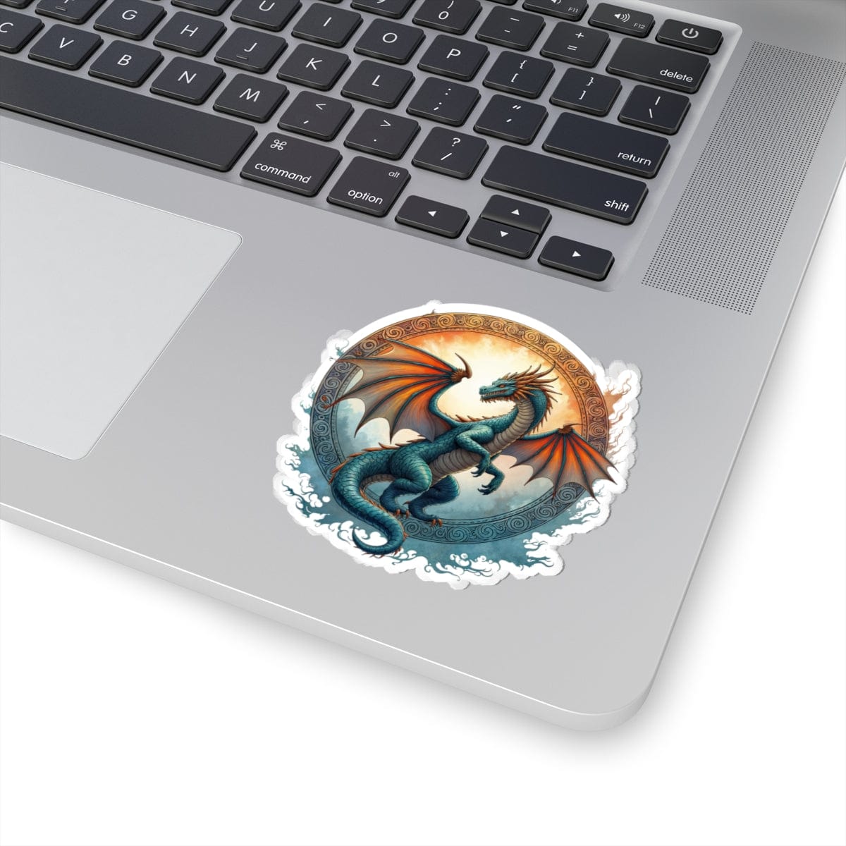 Printify Paper products 3" × 3" / White Skyfire Dragon - Dragons & Magic Kiss-Cut Stickers