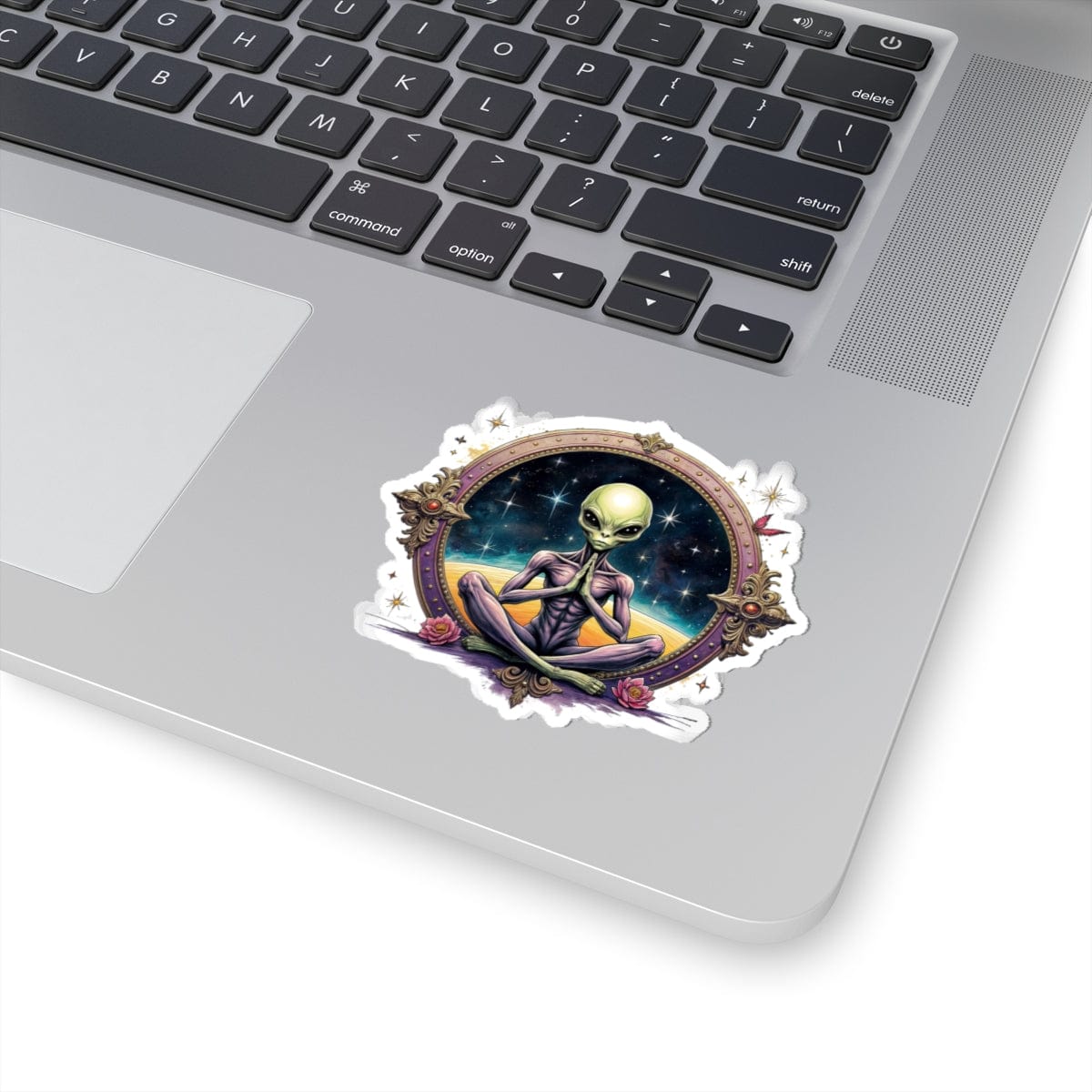 Printify Paper products 3" × 3" / White Sticker - The Truth is Out There… but So Are the Aliens! - Alien & Space Kiss-Cut