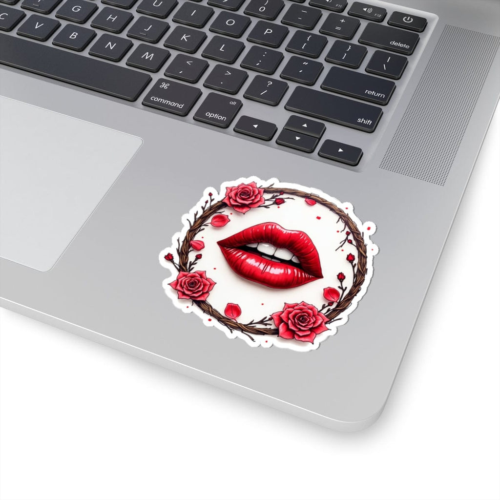 Printify Paper products 3" × 3" / White Sugar on My Lips - Love & Romance Kiss-Cut Stickers