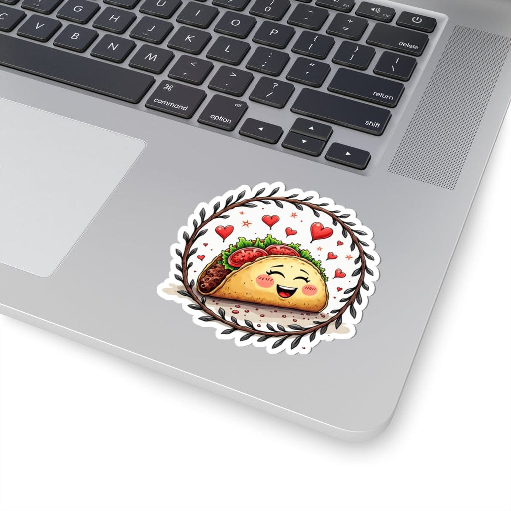 Printify Paper products 3" × 3" / White Taco 'Bout Love - Love & Fun Kiss-Cut Stickers