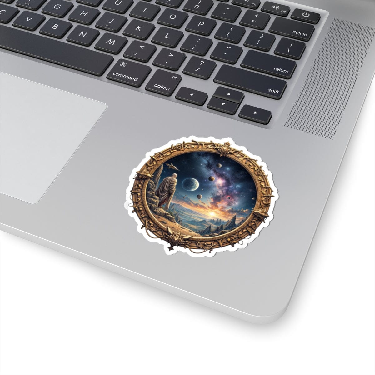 Printify Paper products 3" × 3" / White They Exist - UFO & Cosmic Kiss-Cut Stickers