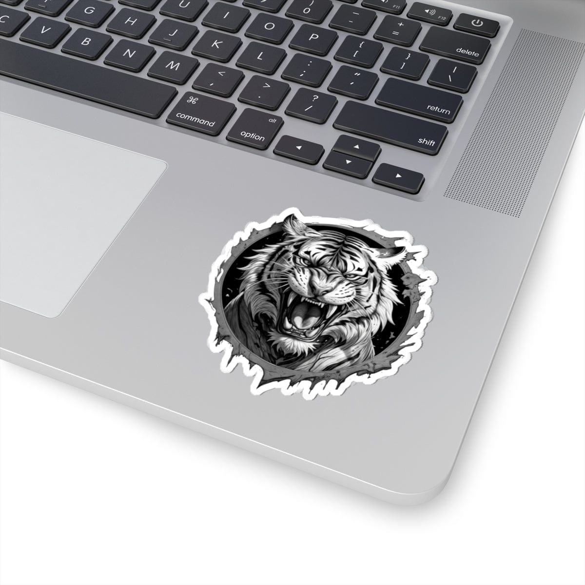 Printify Paper products 3" × 3" / White Tiger Head - Wild & Fierce Kiss-Cut Stickers
