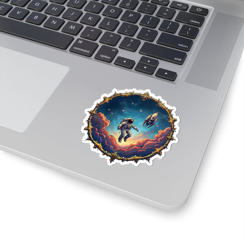 Printify Paper products 3" × 3" / White To New Horizons! - UFO & Cosmic Kiss-Cut Stickers