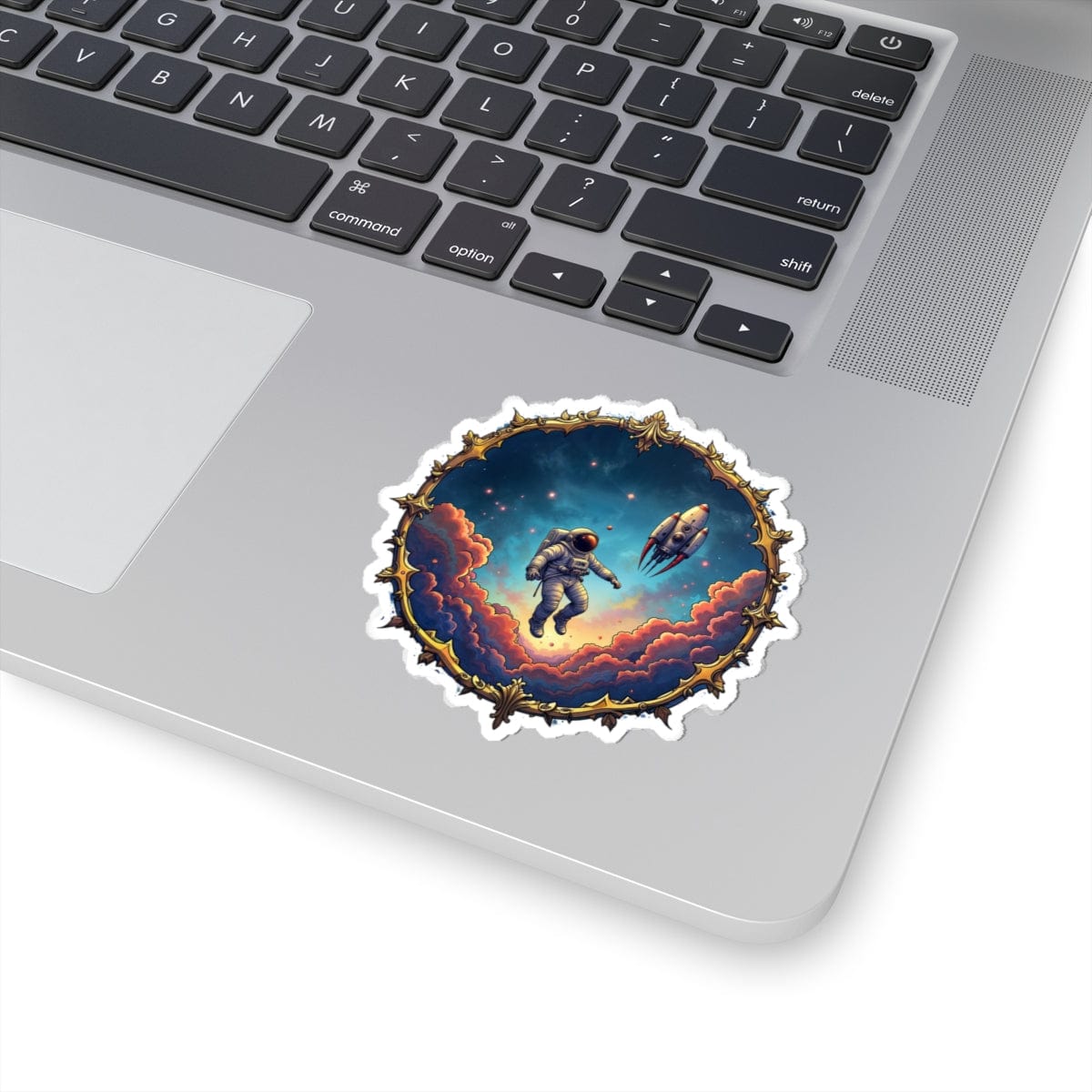 Printify Paper products 3" × 3" / White To New Horizons! - UFO & Cosmic Kiss-Cut Stickers