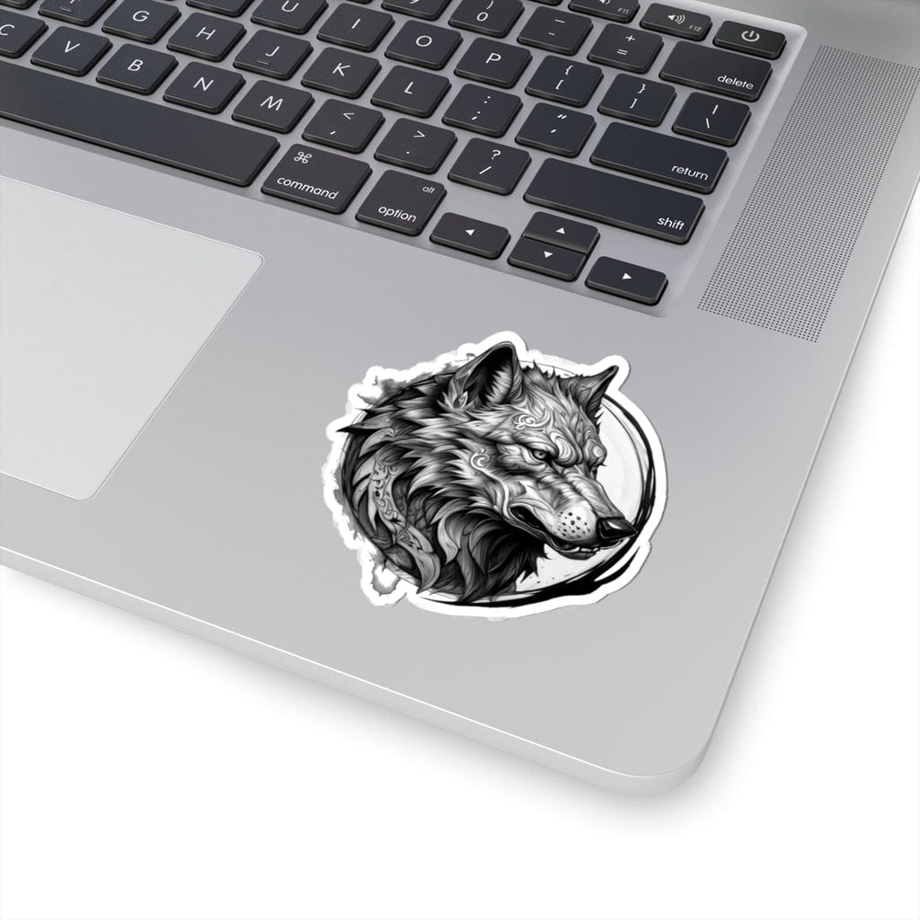 Printify Paper products 3" × 3" / White Wolf Head - Wild & Fierce Kiss-Cut Stickers