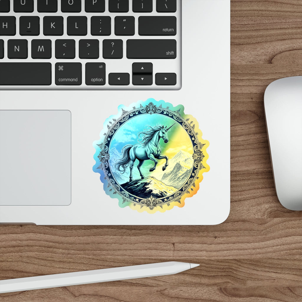 Printify Paper products 4" × 4" / Die-Cut / Holographic Ambition Unicorn - Holographic Die-Cut Sticker