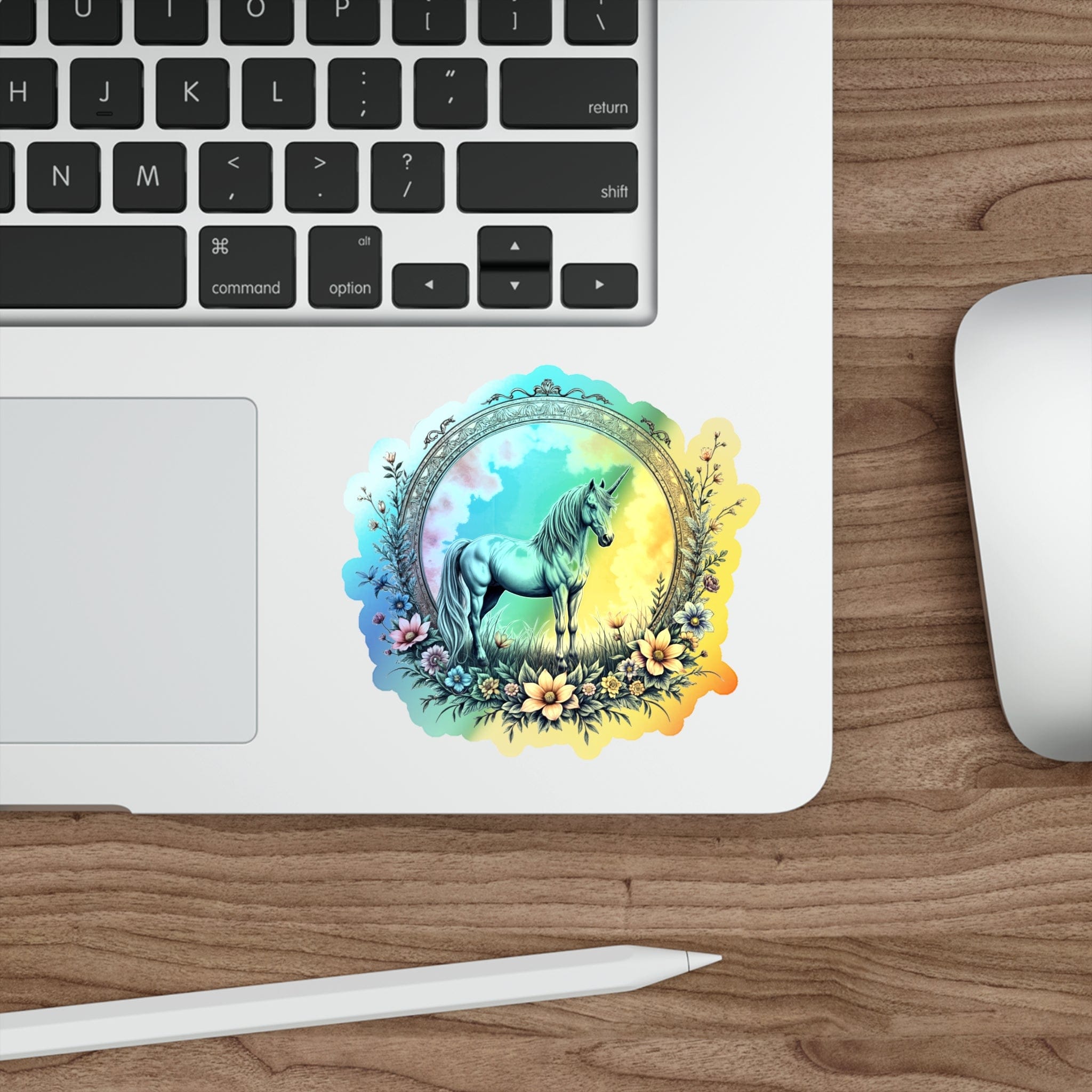 Printify Paper products 4" × 4" / Die-Cut / Holographic Balance Unicorn - Holographic Die-Cut Sticker