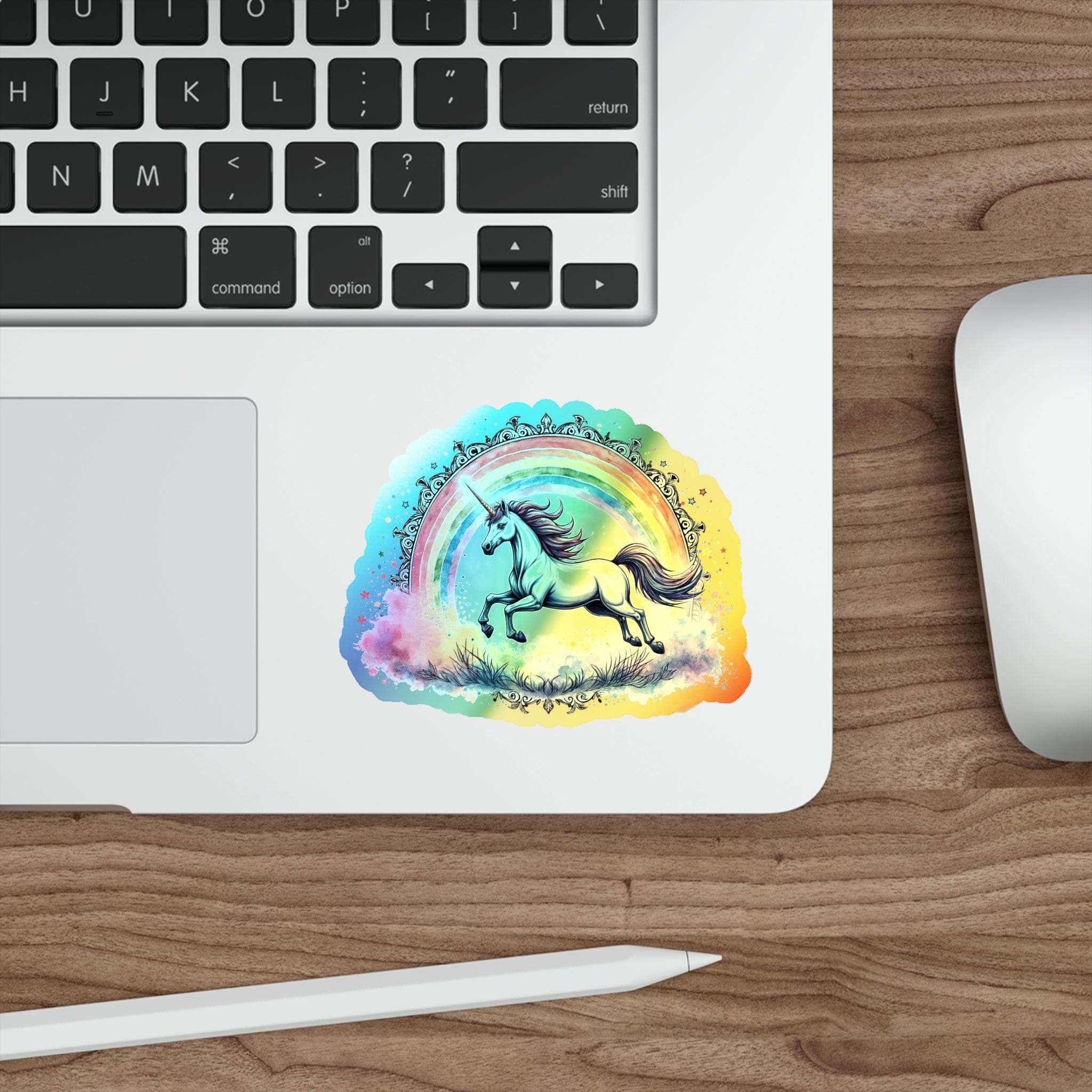 Printify Paper products 4" × 4" / Die-Cut / Holographic Creativity Unicorn - Holographic Die-Cut Sticker
