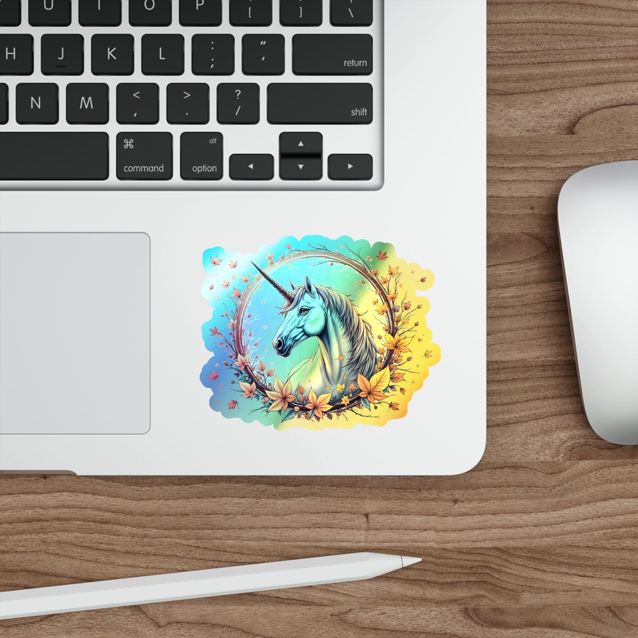 Printify Paper products 4" × 4" / Die-Cut / Holographic Gratitude Unicorn - Holographic Die-Cut Sticker