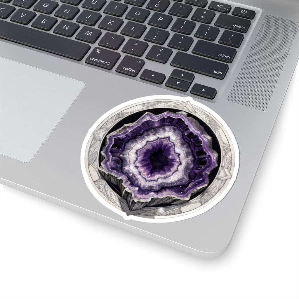 Printify Paper products 4" × 4" / White Amethyst - Crystals & Gemstones Kiss-Cut Stickers