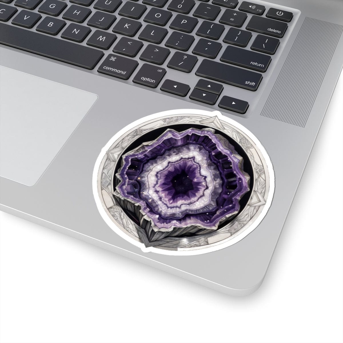 Printify Paper products 4" × 4" / White Amethyst - Crystals & Gemstones Kiss-Cut Stickers