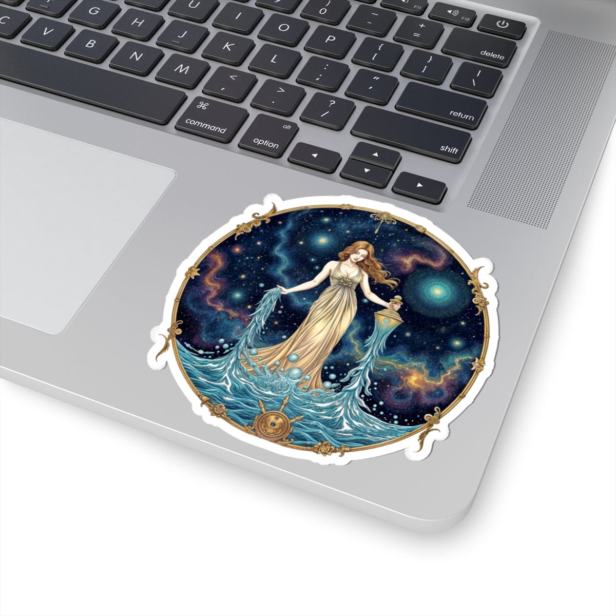 Printify Paper products 4" × 4" / White Aquarius - Zodiac Astrology Kiss-Cut Stickers