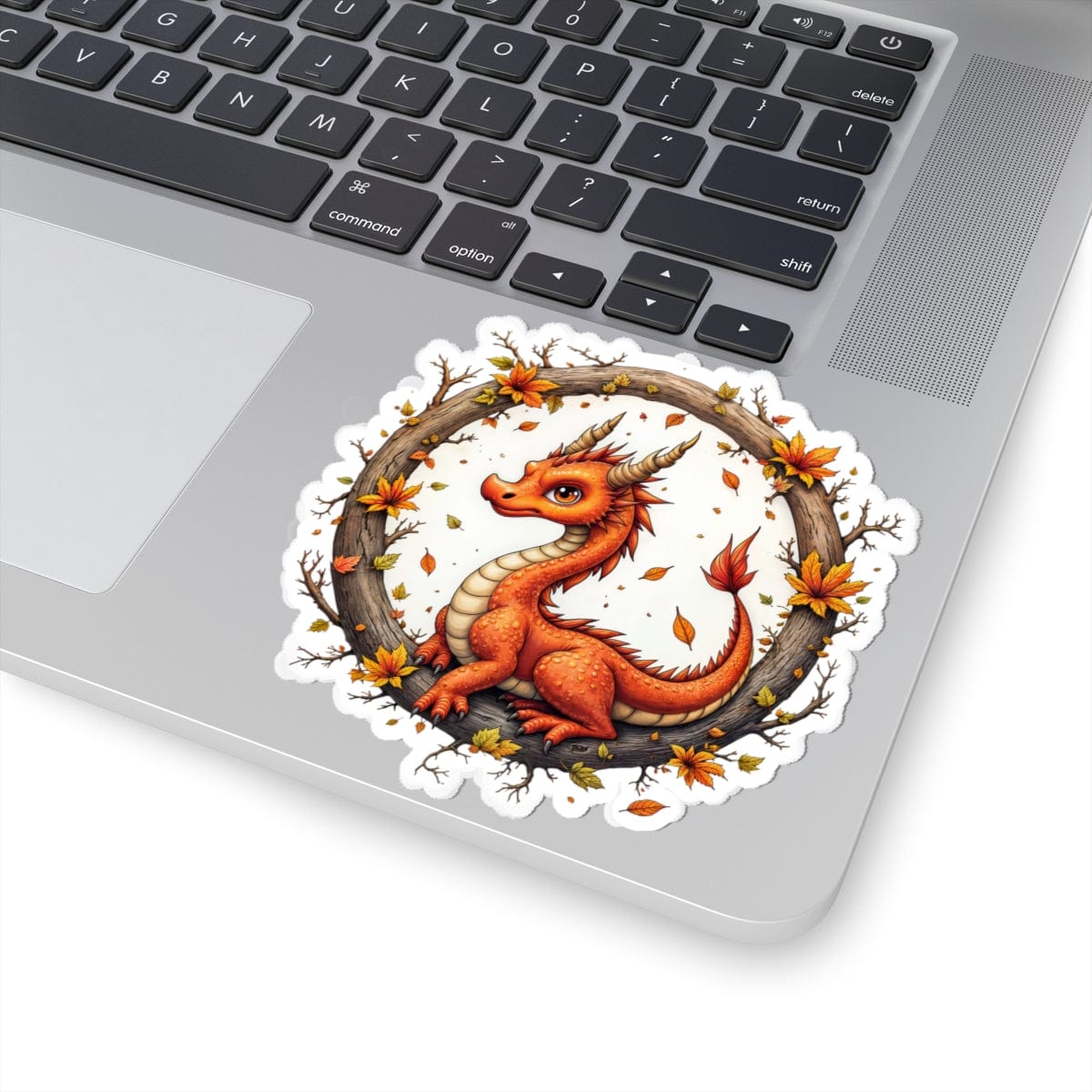 Printify Paper products 4" × 4" / White Autumnfire - Dragons & Magic Kiss-Cut Stickers