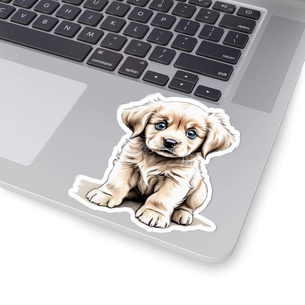 Printify Paper products 4" × 4" / White Baby Puppy - Hyper Cute Kiss-Cut Sticker