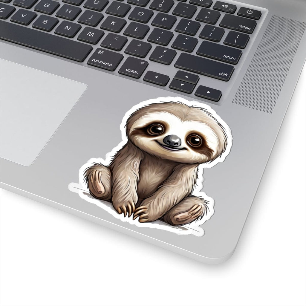 Printify Paper products 4" × 4" / White Baby Sloth - Hyper Cute Kiss-Cut Stickers