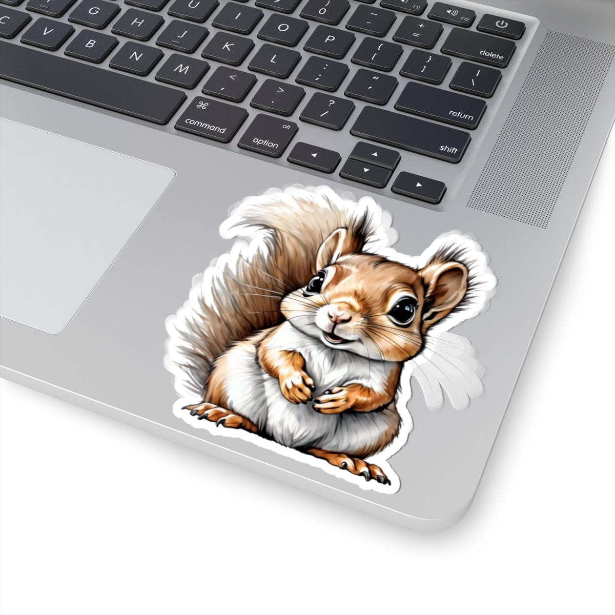 Printify Paper products 4" × 4" / White Baby Squirrel - Hyper Cute Kiss-Cut Stickers