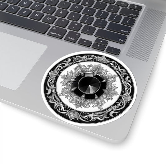 Printify Paper products 4" × 4" / White Black Tourmaline - Crystals & Gemstones Kiss-Cut Stickers