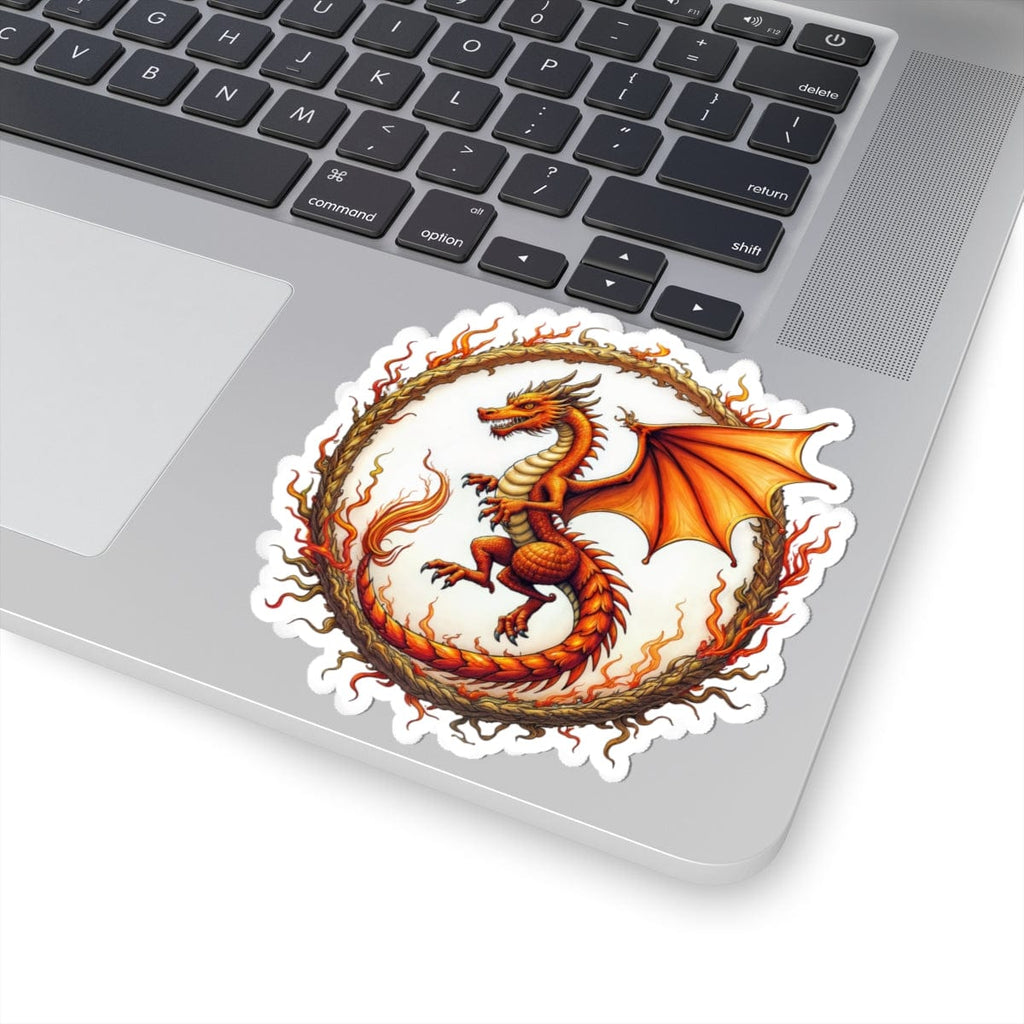 Printify Paper products 4" × 4" / White Blazewing - Dragons & Magic Kiss-Cut Stickers