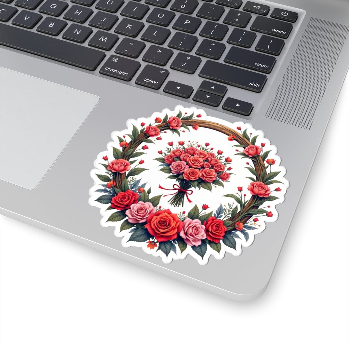 Printify Paper products 4" × 4" / White Blooming Love - Love & Romance Kiss-Cut Stickers