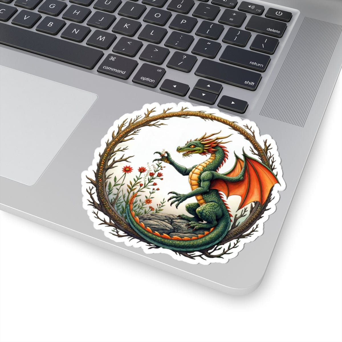 Printify Paper products 4" × 4" / White Blossomwing  - Dragons & Magic Kiss-Cut Stickers