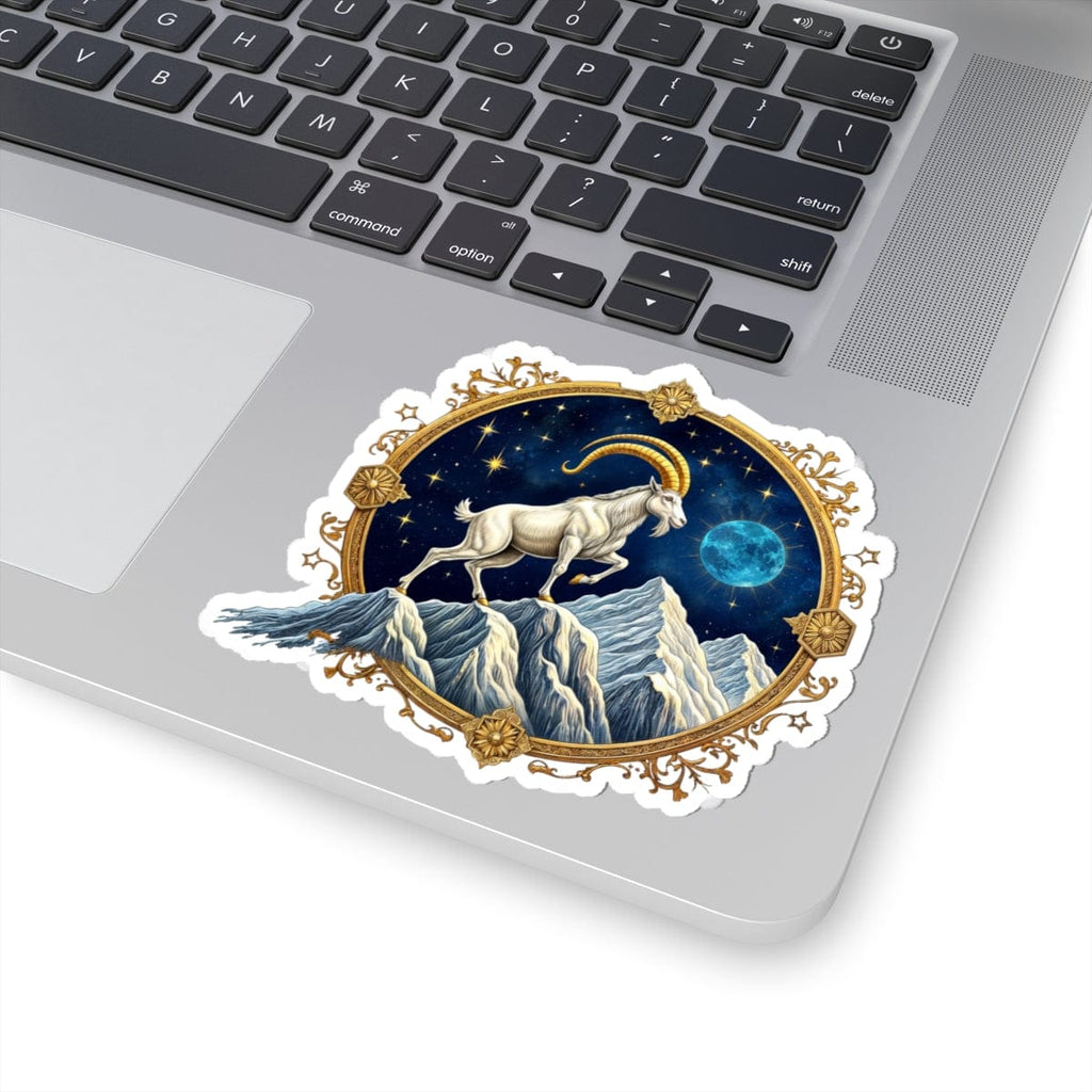 Printify Paper products 4" × 4" / White Capricorn - Zodiac Astrology Kiss-Cut Stickers