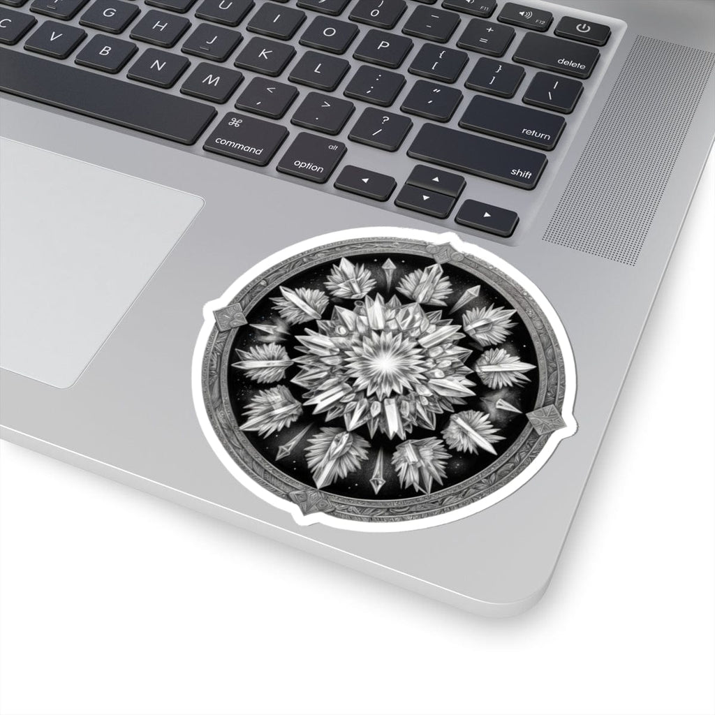 Printify Paper products 4" × 4" / White Clear Quartz - Crystals & Gemstones Kiss-Cut Stickers