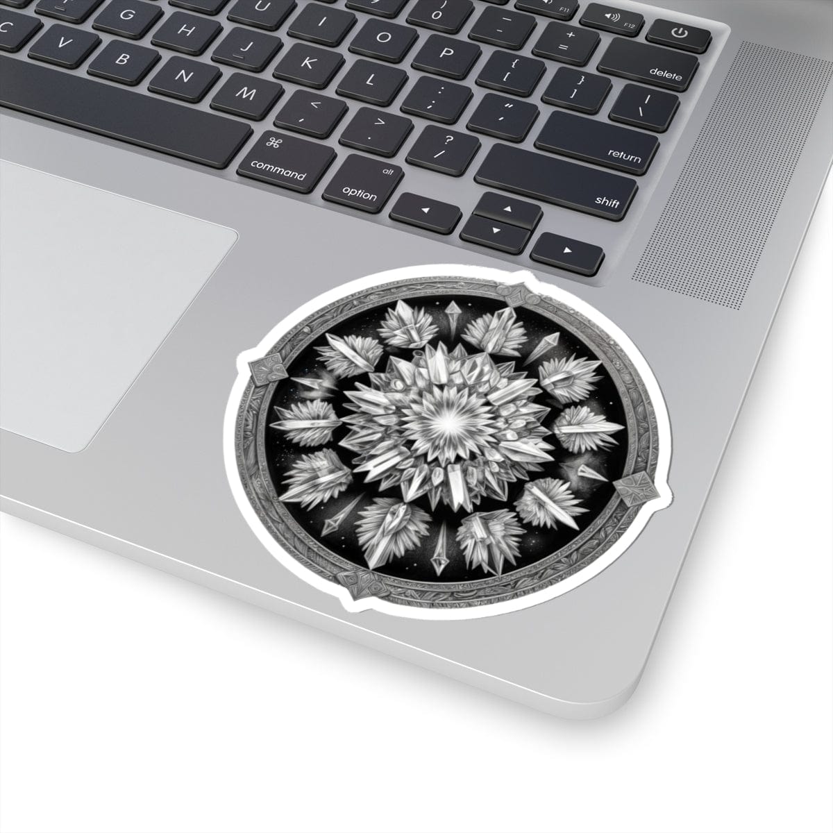 Printify Paper products 4" × 4" / White Clear Quartz - Crystals & Gemstones Kiss-Cut Stickers