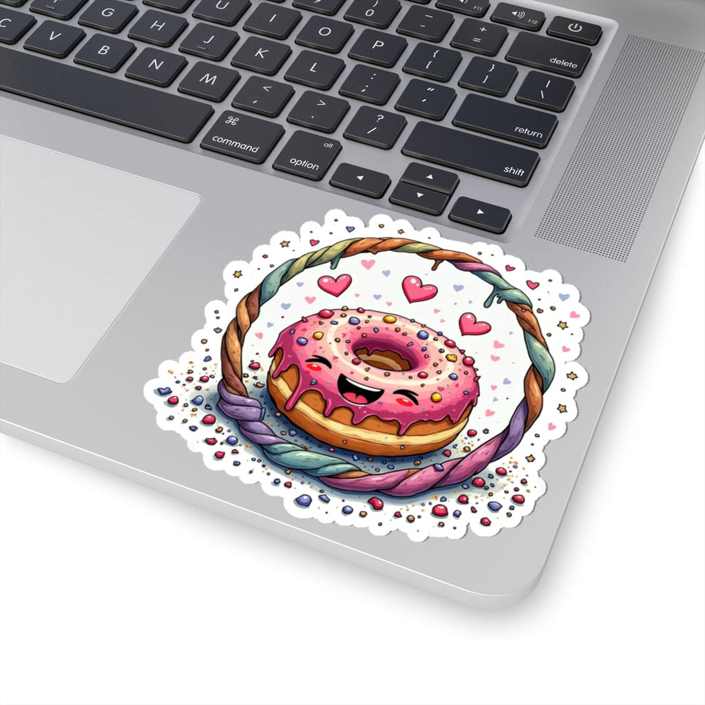 Printify Paper products 4" × 4" / White Donut Worry - Love & Fun Kiss-Cut Stickers