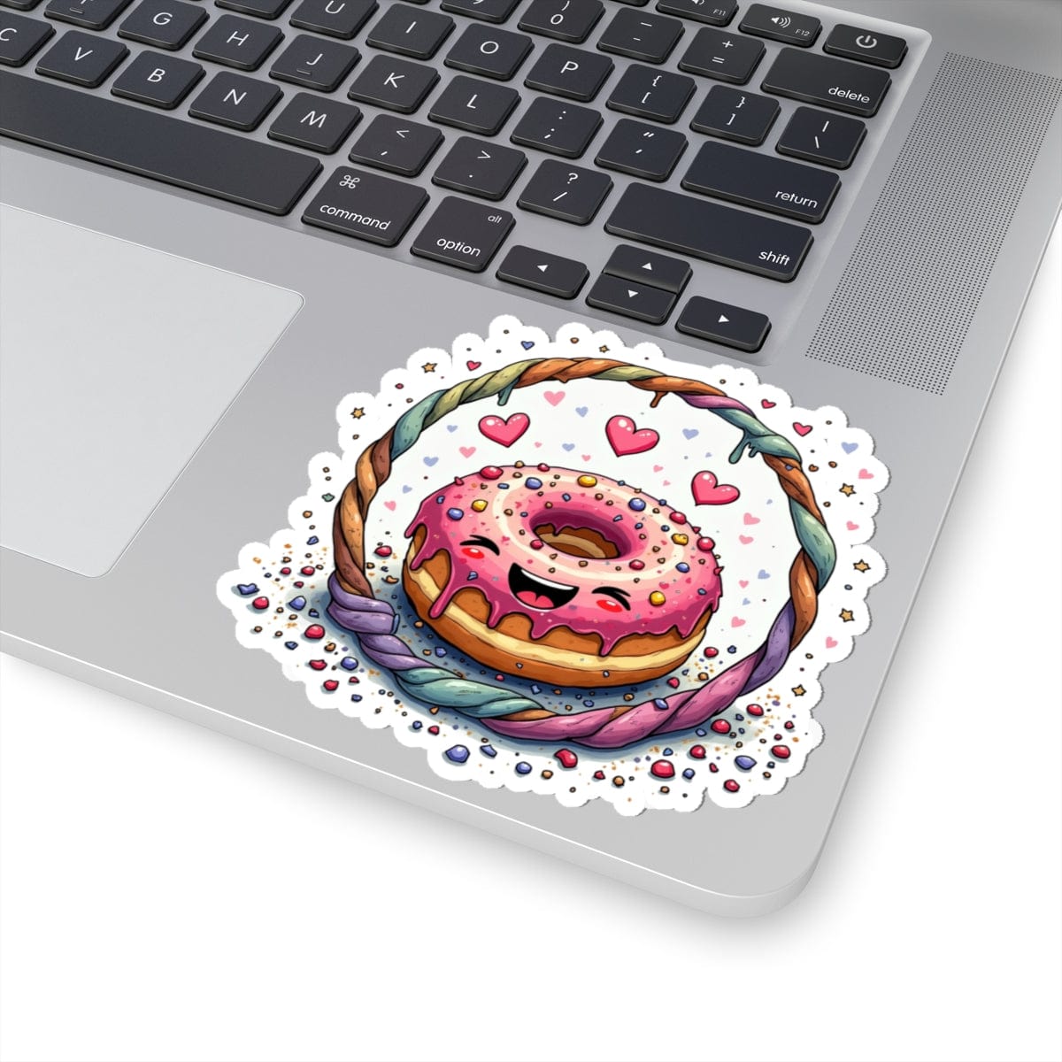 Printify Paper products 4" × 4" / White Donut Worry - Love & Fun Kiss-Cut Stickers