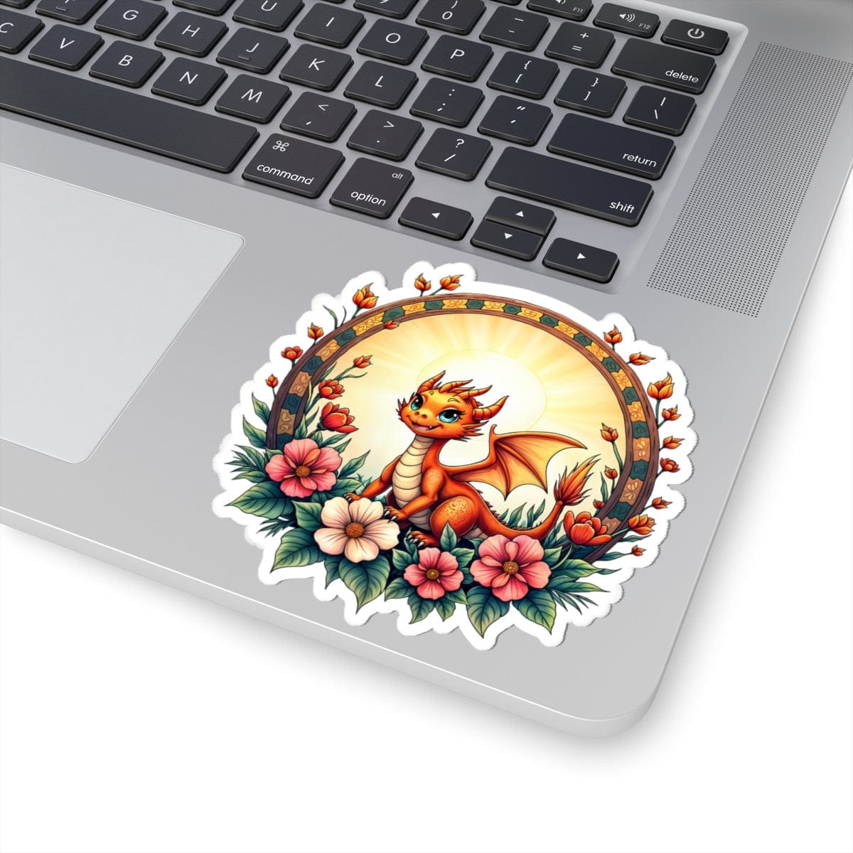 Printify Paper products 4" × 4" / White Emberheart - Dragons & Magic Kiss-Cut Stickers