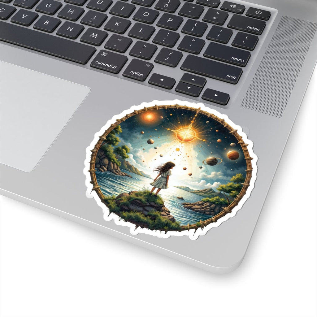 Printify Paper products 4" × 4" / White Exploring the Final Frontier - UFO & Cosmic Kiss-Cut Stickers