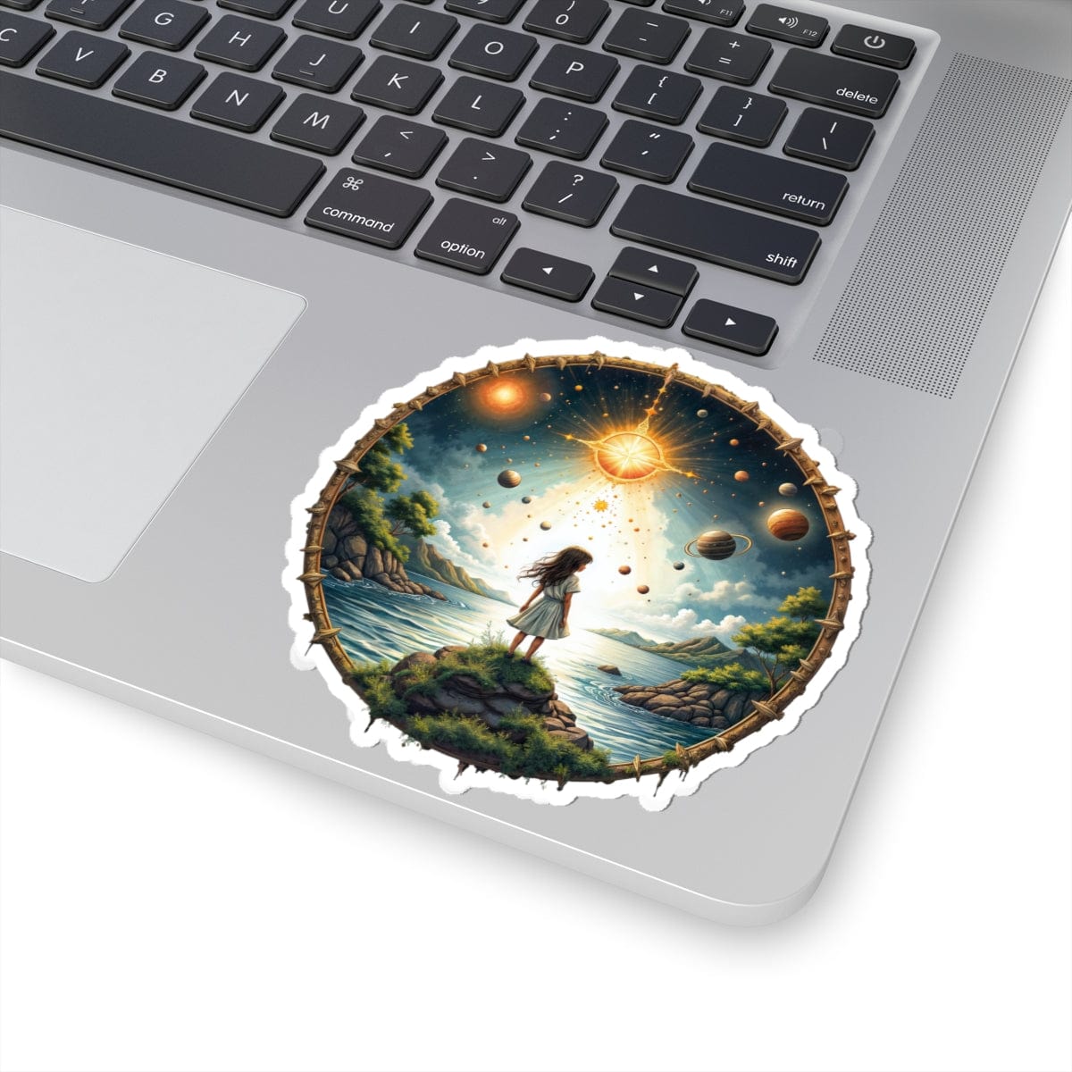 Printify Paper products 4" × 4" / White Exploring the Final Frontier - UFO & Cosmic Kiss-Cut Stickers