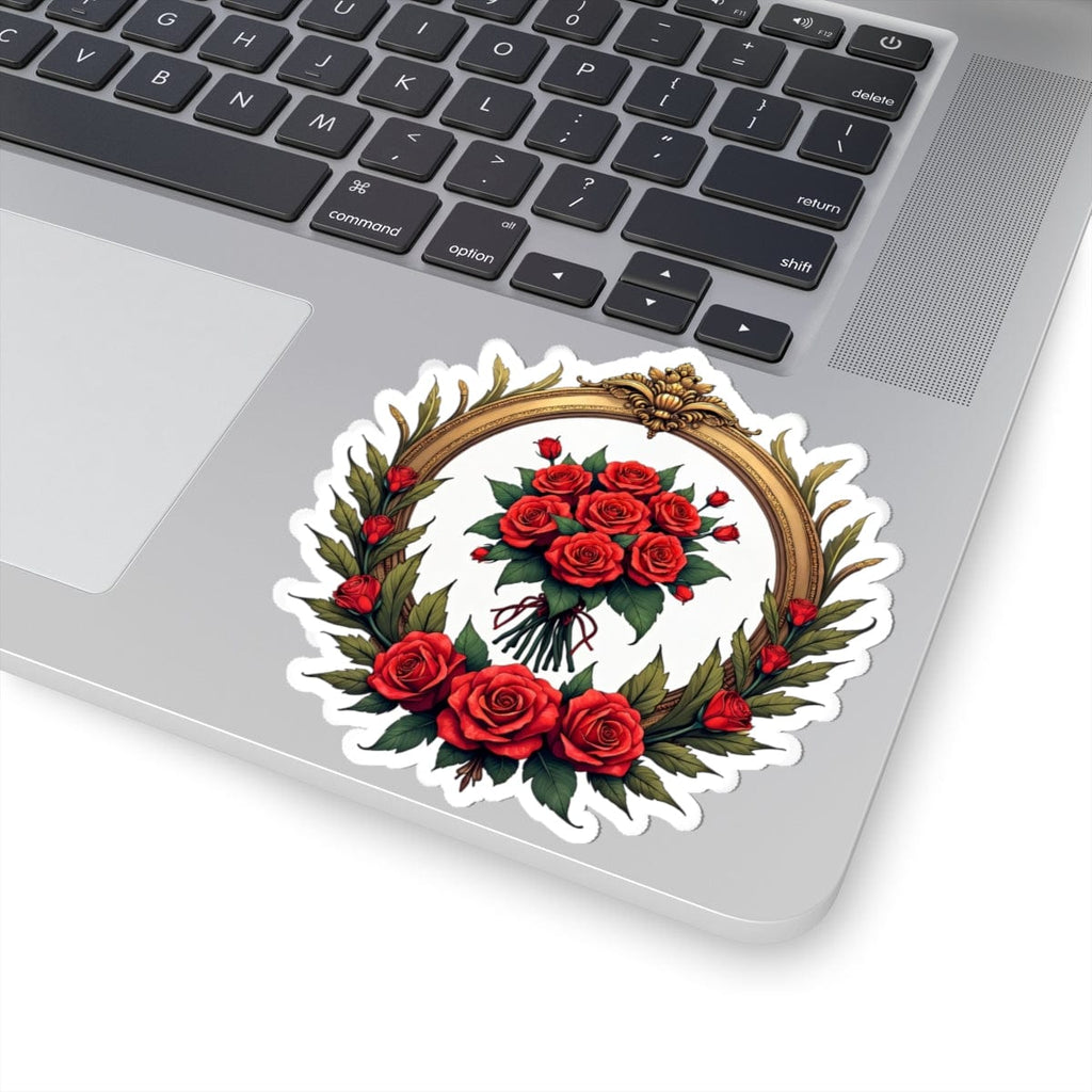 Printify Paper products 4" × 4" / White Floral Fantasy - Love & Romance Kiss-Cut Stickers