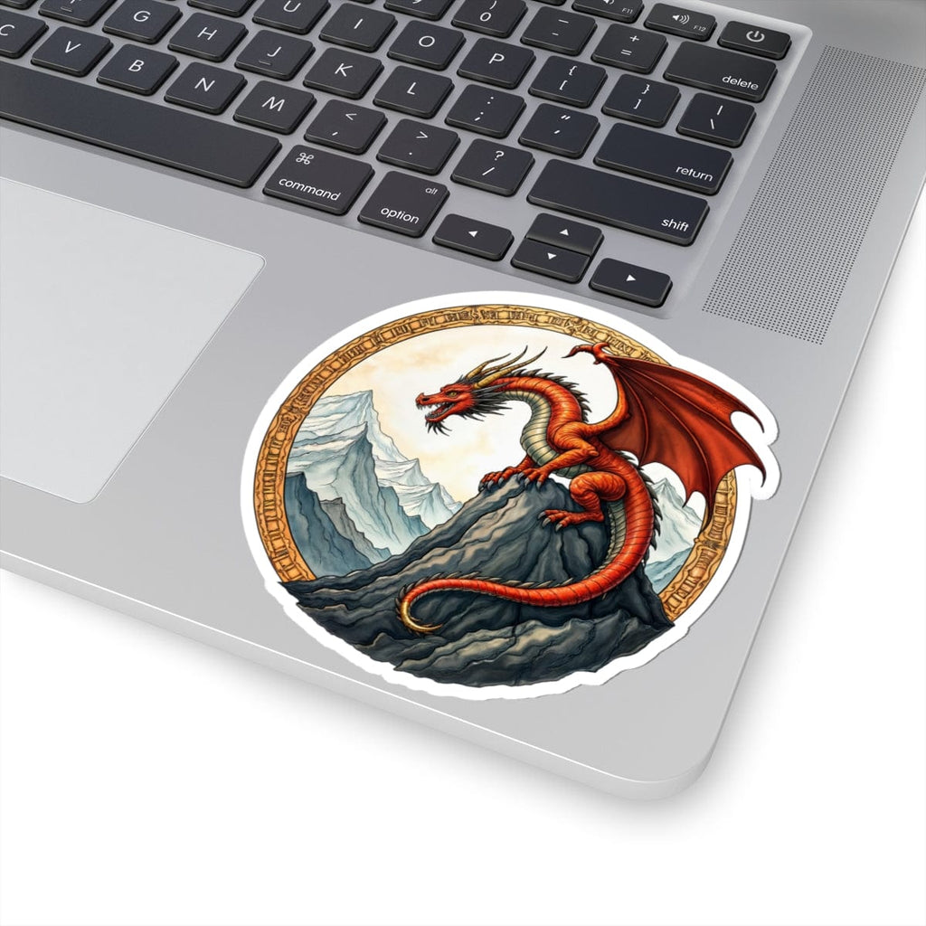 Printify Paper products 4" × 4" / White Frostfire - Dragons & Magic Kiss-Cut Stickers