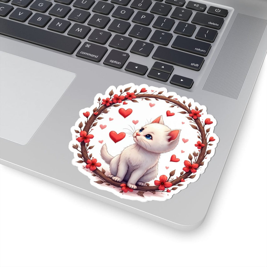 Printify Paper products 4" × 4" / White Fur-ever Love - Love & Fun Kiss-Cut Stickers