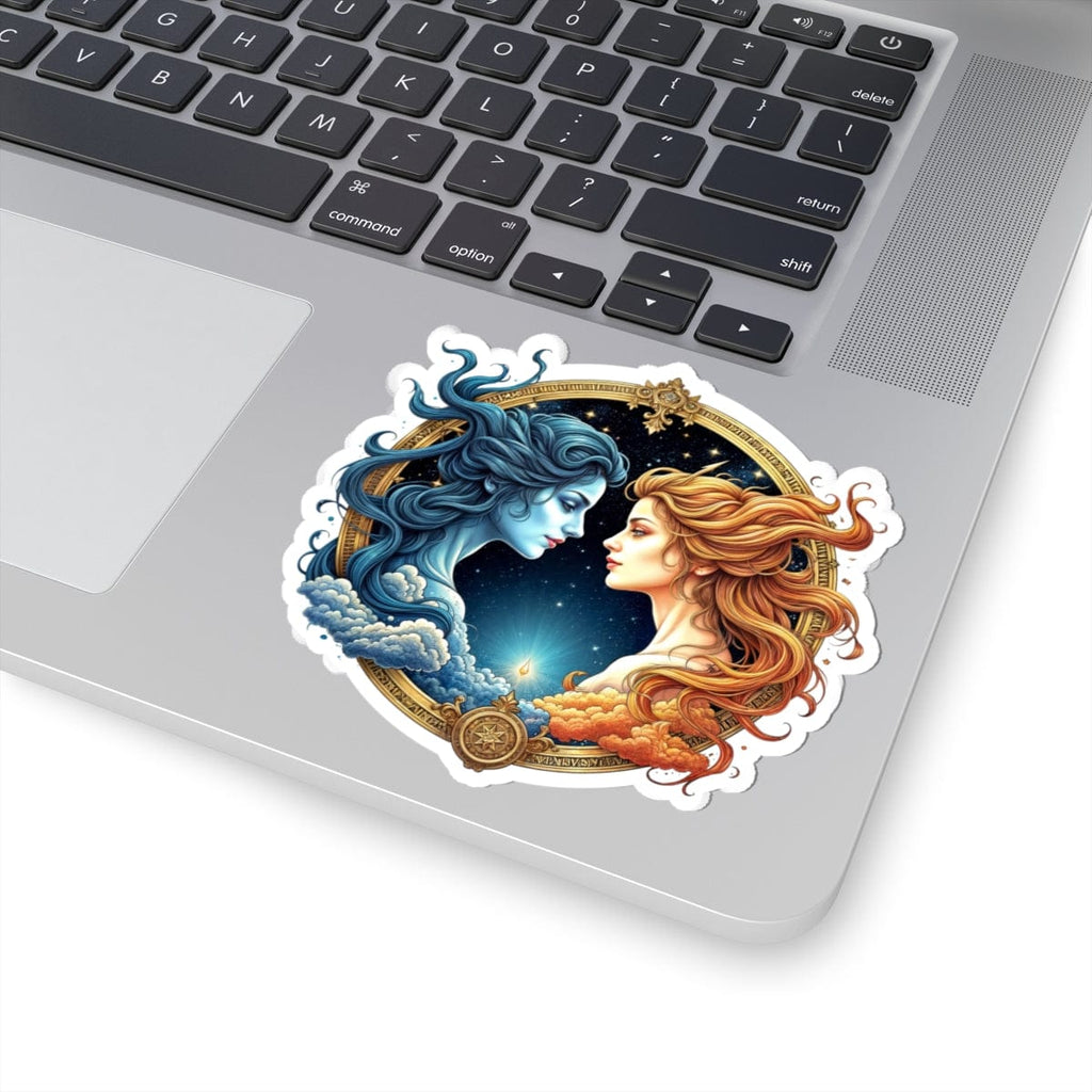 Printify Paper products 4" × 4" / White Gemini - Zodiac Astrology Kiss-Cut Stickers