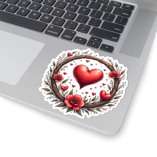Printify Paper products 4" × 4" / White Heartbeat Harmony - Love & Romance Kiss-Cut Stickers