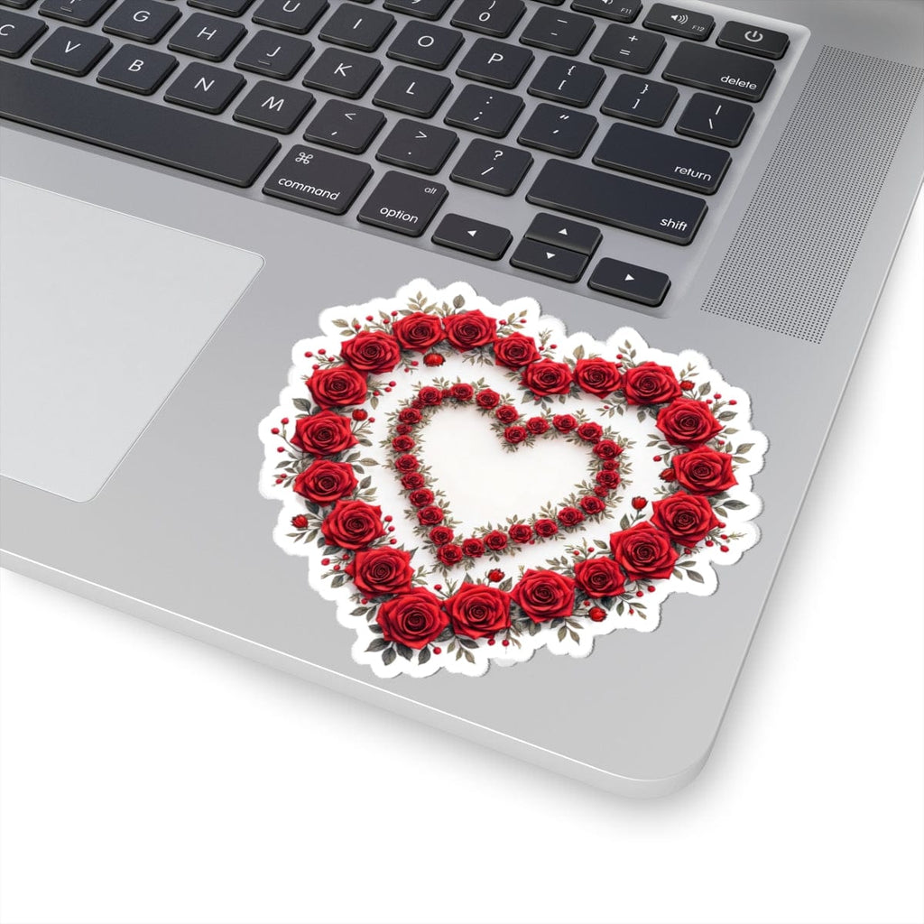 Printify Paper products 4" × 4" / White Heartfelt Connection - Love & Romance Kiss-Cut Stickers
