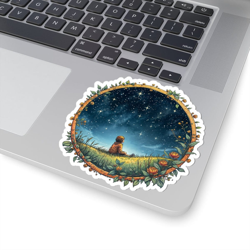 Printify Paper products 4" × 4" / White Keep Your Eyes on the Skies - UFO & Cosmic Kiss-Cut Stickers