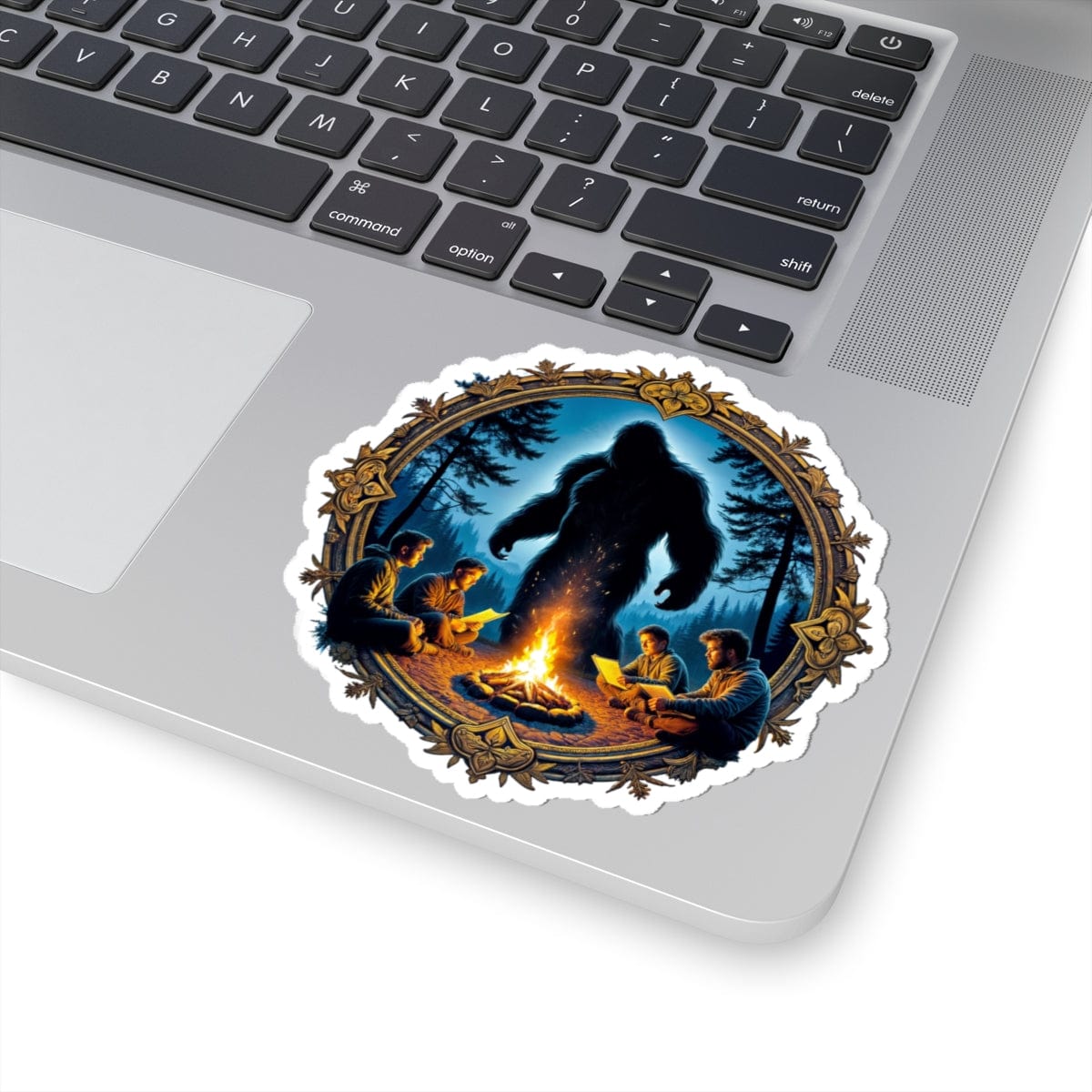 Printify Paper products 4" × 4" / White Legends Never Sleep - Bigfoot & Legends Kiss-Cut Stickers