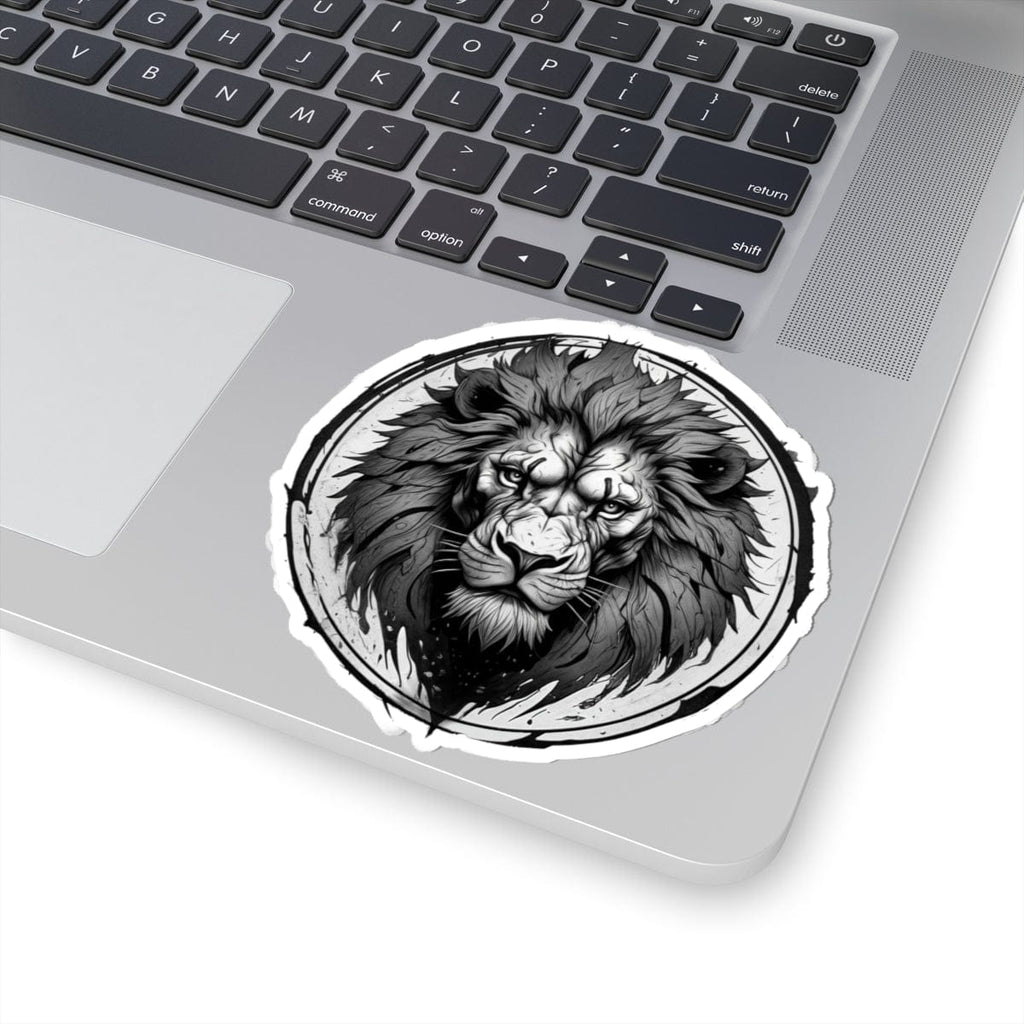 Printify Paper products 4" × 4" / White Lion Head - Wild & Fierce Kiss-Cut Stickers